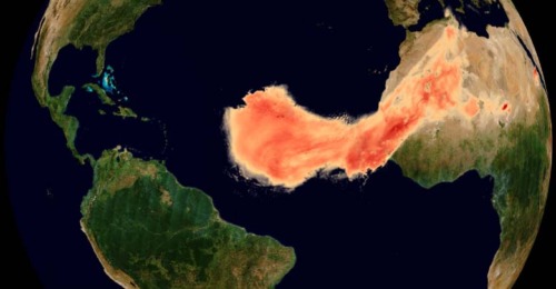 godzilla una de las mayores nubes de polvo del sahara registradas se extiende a traves del atlantico